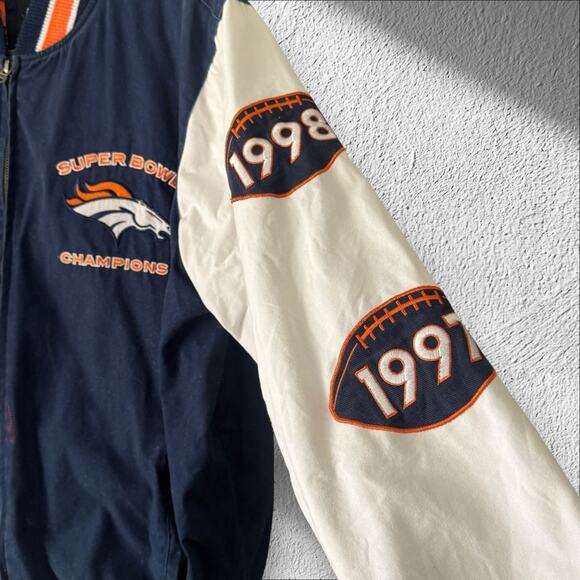 Vintage NFL Denver Broncos Super Bowl Champions 1997 - 1998 varsity jacket large - Picture 8 of 12